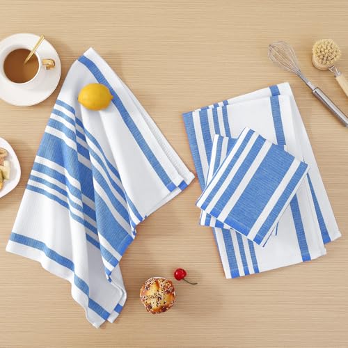 Premium Cotton Stripe Kitchen Towels 8 Pack (8 Count)