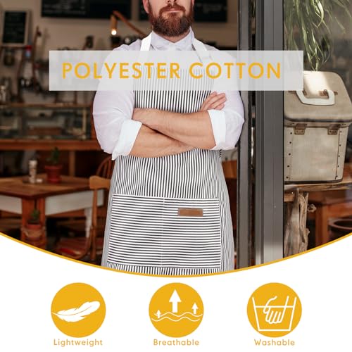 Cotton Aprons with Pockets (4 Count)