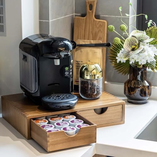 Wooden K Cup Organizer Coffee Pod Storage Box