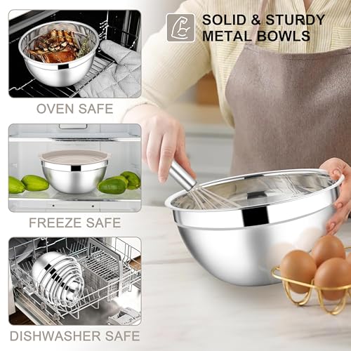 Stainless Steel Mixing Bowls (18 Count)
