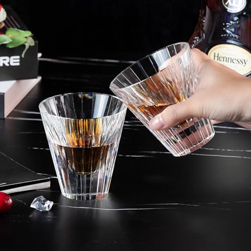 Crystal Whiskey Glasses Set of 2 Hand Blown Old Fashioned Glasses (2 Count)