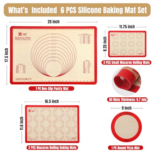 Silicone Baking Mat Set of 6