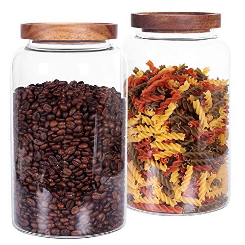 Large Glass Jar with Airtight Lid Set of 2 93 FL OZ
