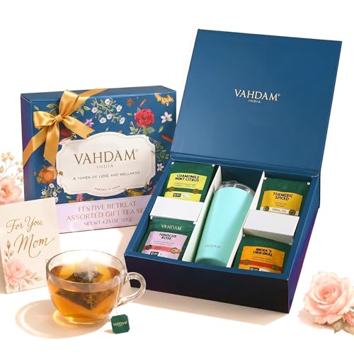 Assorted Tea Gift Set for Mom with Cruise Tumbler (60 Count)