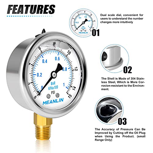 0~15Psi Stainless Steel 1