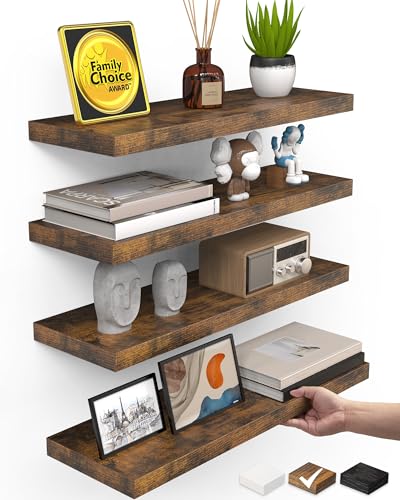 Rustic Brown Floating Shelves 15.7in
