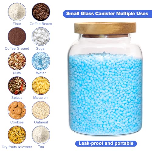 Glass Coffee Canister Glass Food Storage Jars With Airtight Lids Borosilicate Glass Coffee Canister Container for Coffee Beans & Grounds Tea Sugar Spices Kitchen