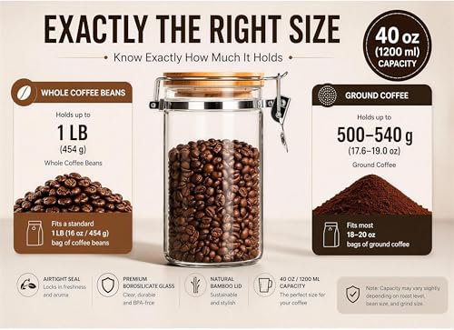 40 oz Glass Coffee Container