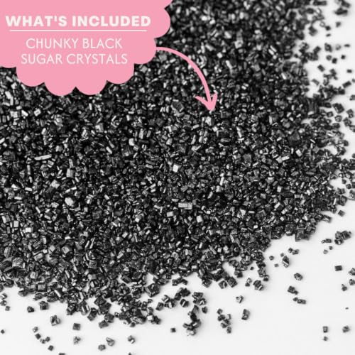 Black Sanding Sugar Crystals for Baking & Decorating (5.11 Ounce)