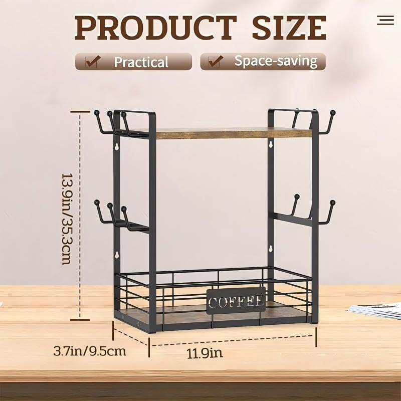 Coffee Mug Rack with 12 Hooks