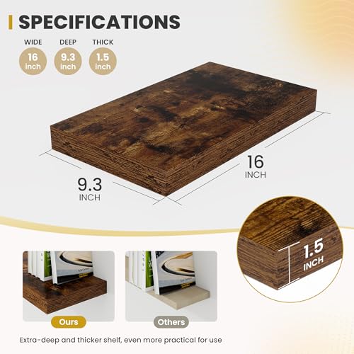 16 Inch Floating Shelves