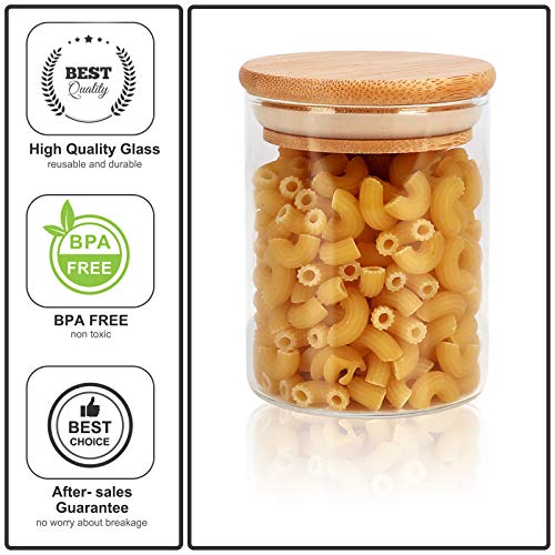 15 Pack 6 oz Glass Jars With Bamboo Lids for Kitchen (15 Count)