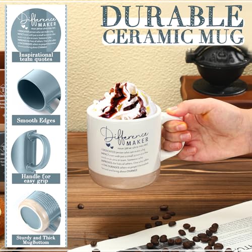 10 Pcs Difference Maker Appreciation Gifts Bulk Inspirational Ceramic Coffee Mugs 13 oz Thank You Mug Housekeeping Appreciation Gifts for Teacher Boss Leader Office Coworker Staff (10 Count)