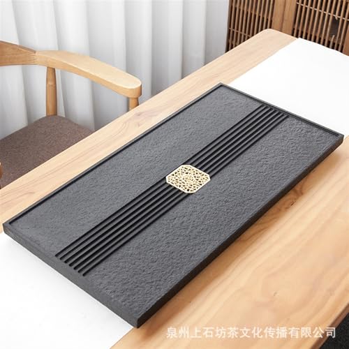 Tea Set Natural Ebonite Tea Tray Whole Drainage Size Tea Sea Home Stone Tea Tray Kung Fu Tea Set Chinese Tea Set