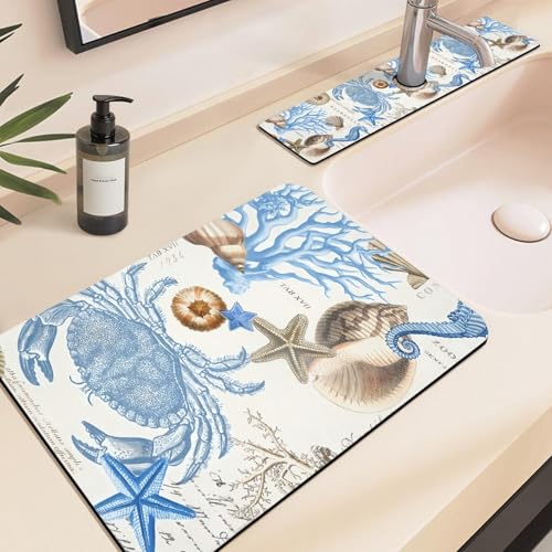 19.5" x 12" Dish Drying Mat & 24" x 5.5" Sink Splash Guard