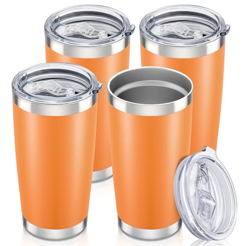 20 oz Tumbler with Lid Stainless Steel Insulated Tumblers Bulk Cups Mug (4 Count)