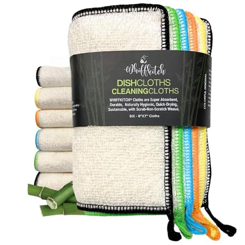 Dishcloths Kitchen Dishrag Cleaning Scrub Reusable 6pk 6x7in (6 Count)
