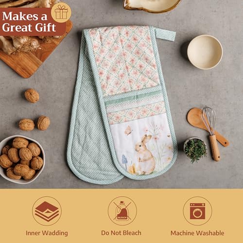 Double Oven Mitts 100% Cotton Double Oven Glove