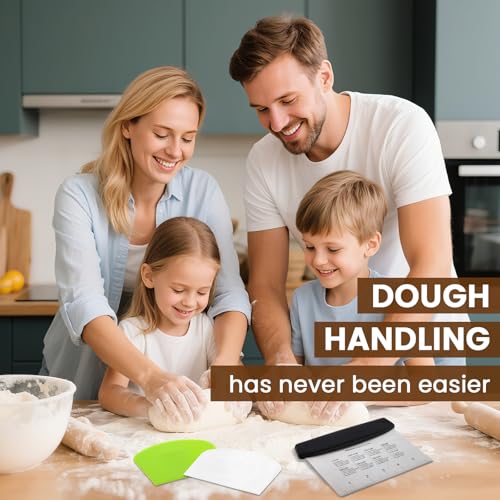 Dough Scraper Set with 2 Flexible Bowl Scrapers (3 Count)