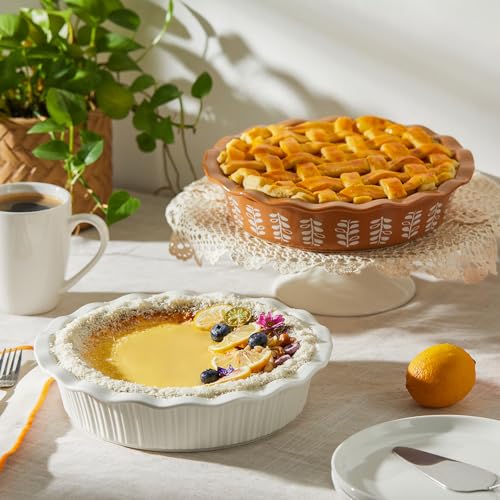Porcelain Deep Fluted Pie Dish for Baking