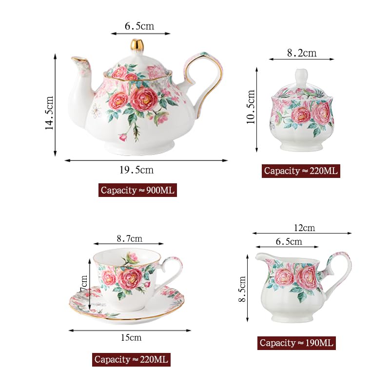 15 Piece British Bone China Tea Cup Sets (15 Count)
