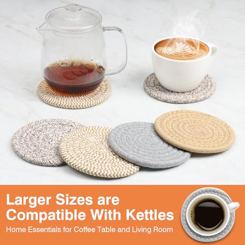 4.8" Boho Woven Drink Coasters Set of 2 (2 Count)