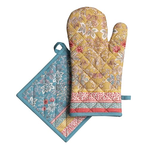 100% Cotton Oven Mitt & Pot Holder Set