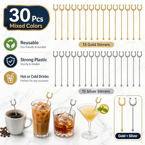Horseshoe Drink Stirrers 6 Inch Plastic