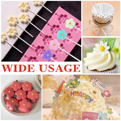 Silicone Lollipop Molds Candy Molds Silicone Sucker Molds Hard Candy Mold & 8 Rounds Nonstick Lollipop Mold With 20 Sticks for Candies