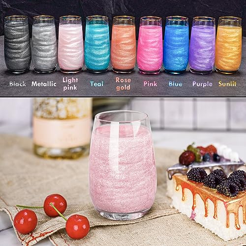 Edible Food Grade Glitter Powder Glimmer Luster Dust Metallic Fancy Food Decorating Sprinkle Glimmery Dust for Drink Wine Beverage Cake Bakery Vegan Allergen