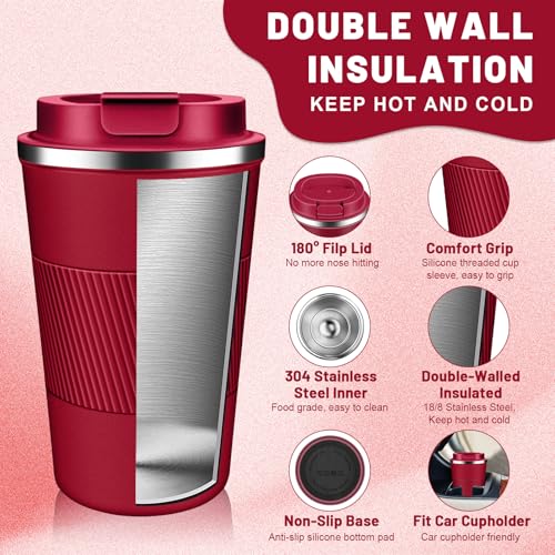 Insulated Coffee Tumblers with Flip Lid 12oz