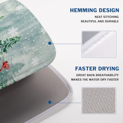 Winter Pines Tree Dish Drying Mats for Kitchen Counter