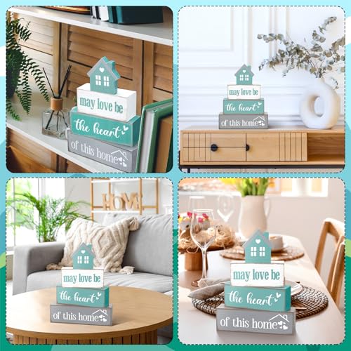 4 Pcs Farmhouse Table Decoration Rustic Sign Block (4 Count)