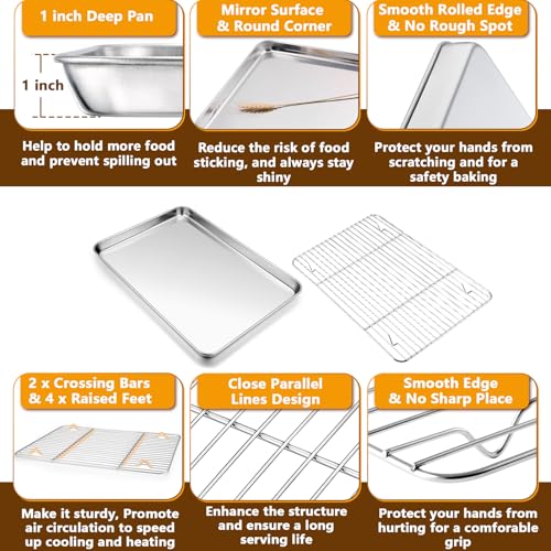 16 + 12.5 Inch Baking Sheet with Rack Set