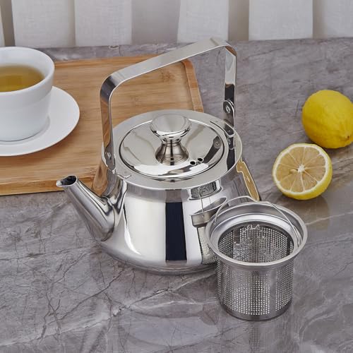 1.6 Quart stainless steel teapot with Infuser A modern