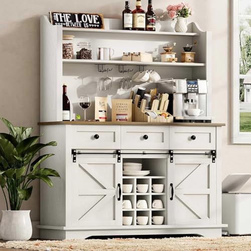 63 Inch Tall Coffee Bar Cabinet with 3