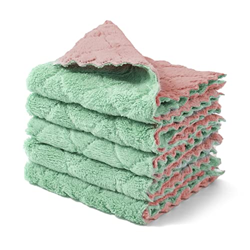 Microfiber Dish Cloths for Washing Dishes 5 Pack (5 Count)