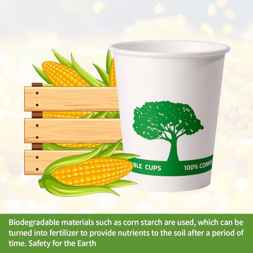 400 Pack Compostable Paper Cups (400 Count)