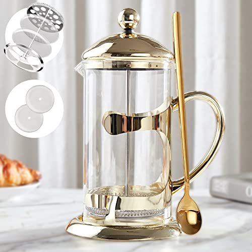 Gold French Press Coffee Maker