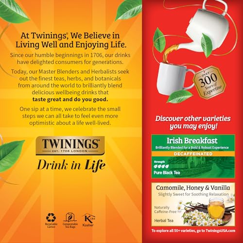 Decaffeinated English Breakfast Black Tea Bags 25 CT Box (150 Count)