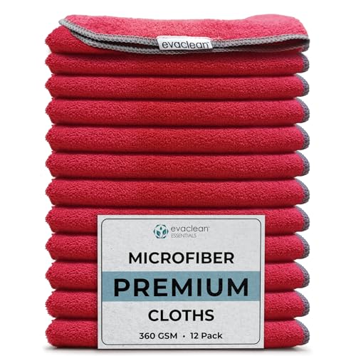 Premium Microfiber Cleaning Cloth 16"x16" (12 Count)