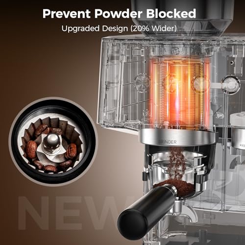 20 Bar Espresso Machine with Grinder & Milk Frother