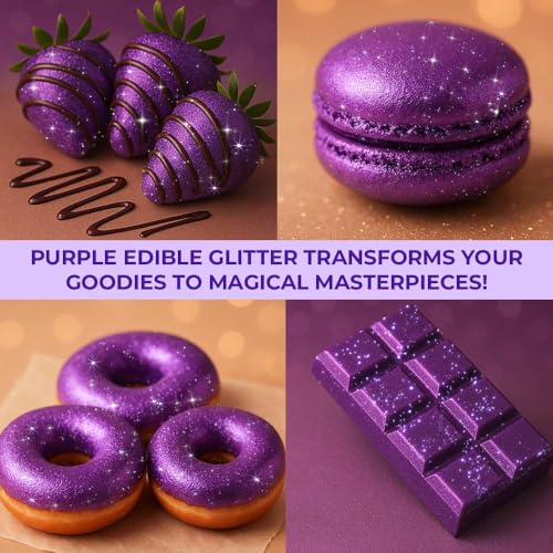 Purple Edible Glitter for Drinks 20g