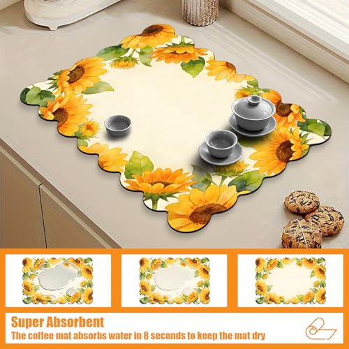 Scalloped Dish Drying Mats for Kitchen Counter