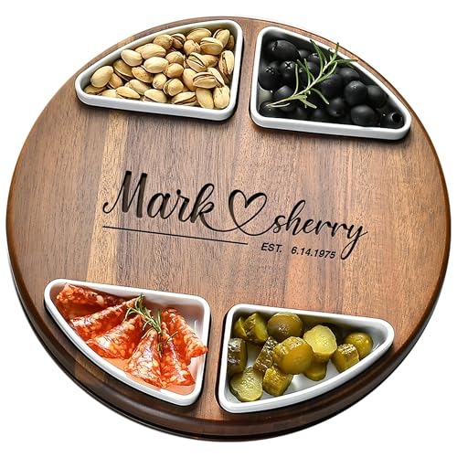 Upgraded Lazy Susan Cheese Cutting Board Set