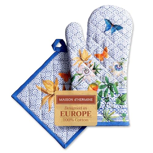 100% Cotton Oven Mitt & Pot Holder Set (2 Count)