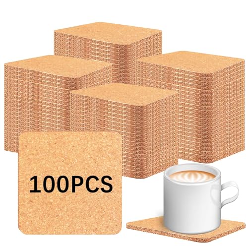 100 PCS Cork Coasters Bulk (100 Count)