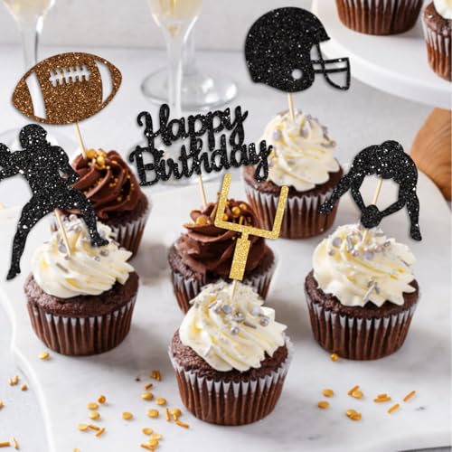 36PC Football Cupcake Toppers for Birthday