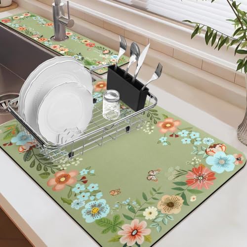 24.5" x 15.5" Dish Drying Mat & 24" x 5.5" Sink Splash Guard