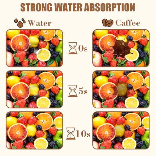 Fresh Fruits Dish Drying Mat for Kitchen Counter Coffee Bar Mat Hide Stain Absorbent Non